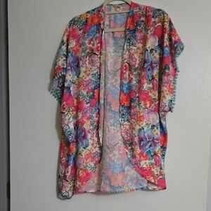 Gianni Bini Floral Multicolor Kimono Top